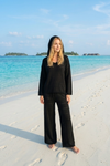 Black Knitted Cotton Beach Set | Basic Wear Club