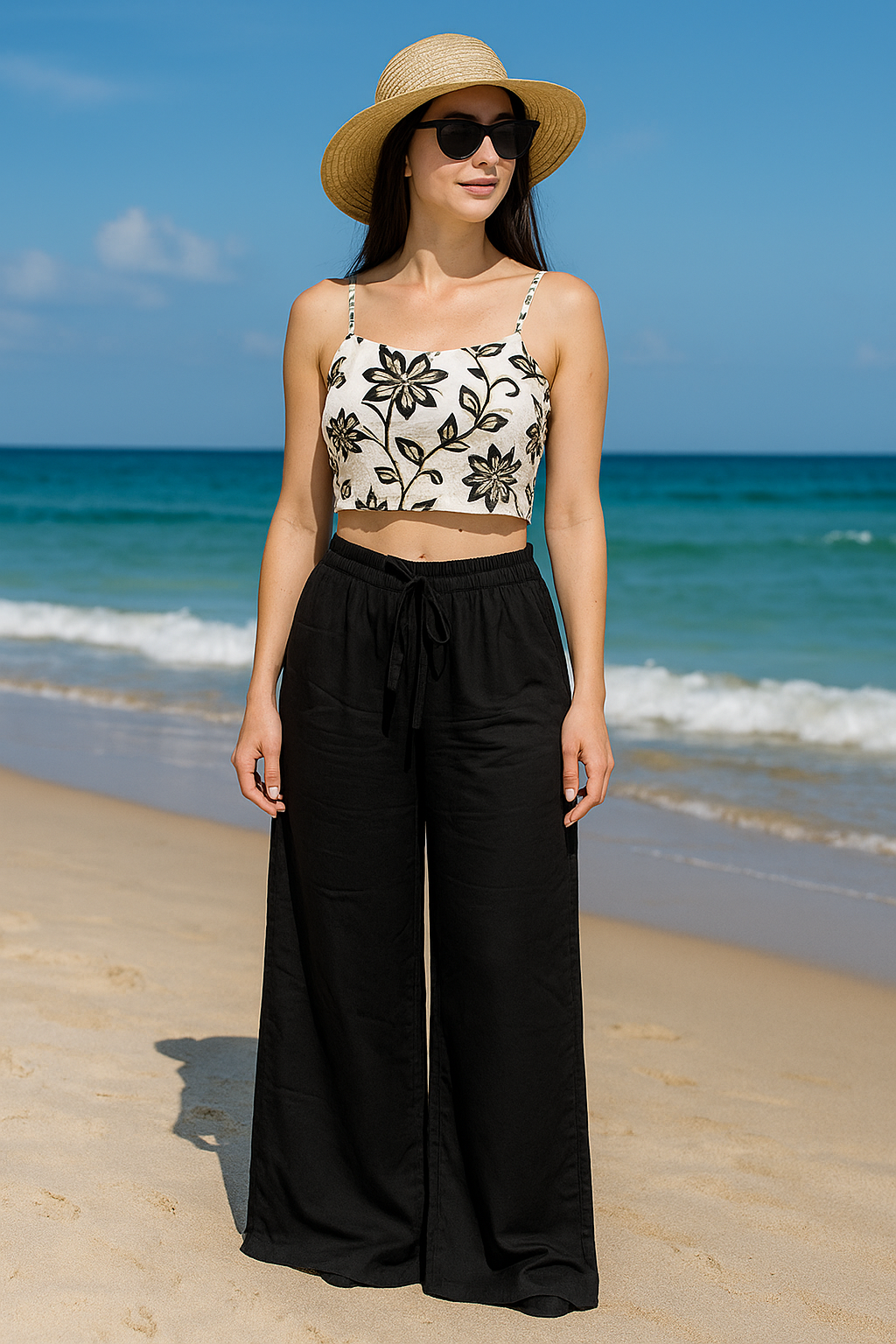 Black Plain Rayon Cotton Pants | Basic Wear Club