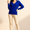 BlueClassic V-Neck Knit Sweater
