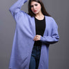 denim blue Open Knit Cardigan