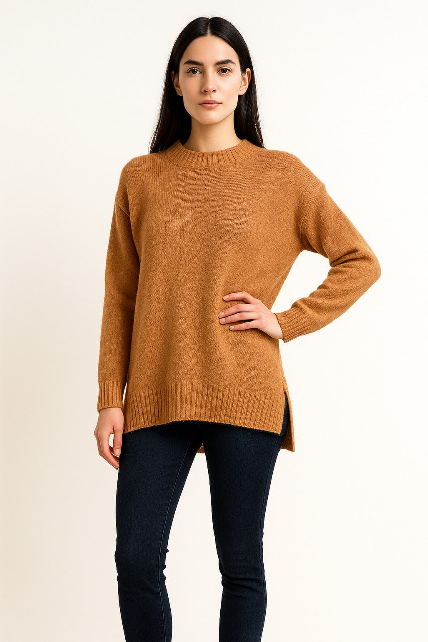 Bronze Essential Soft Knit Pullover Over Size Sweater