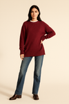 Burgundy Essential Soft Knit Pullover Over Size Sweater