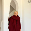 Burgundy Wool-Blend Coat 