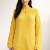 Cable Knit Quarter-Zip Sweater Turtleneck Tunic