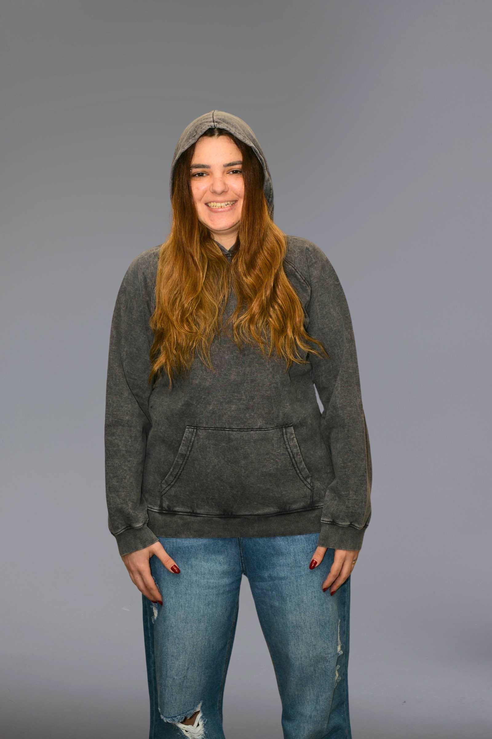 Charcoal Melton Hoodie