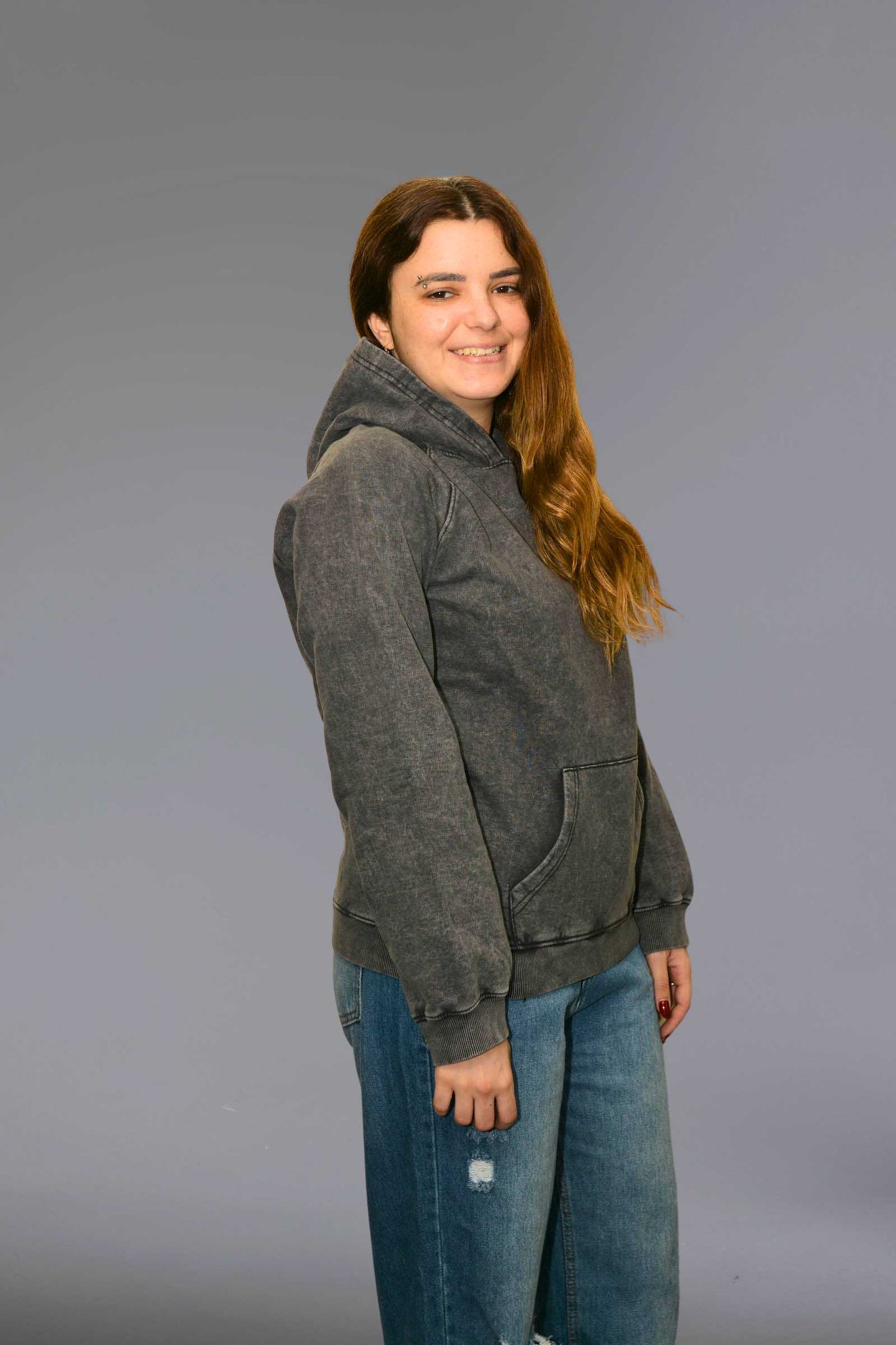 Charcoal Melton Hoodie