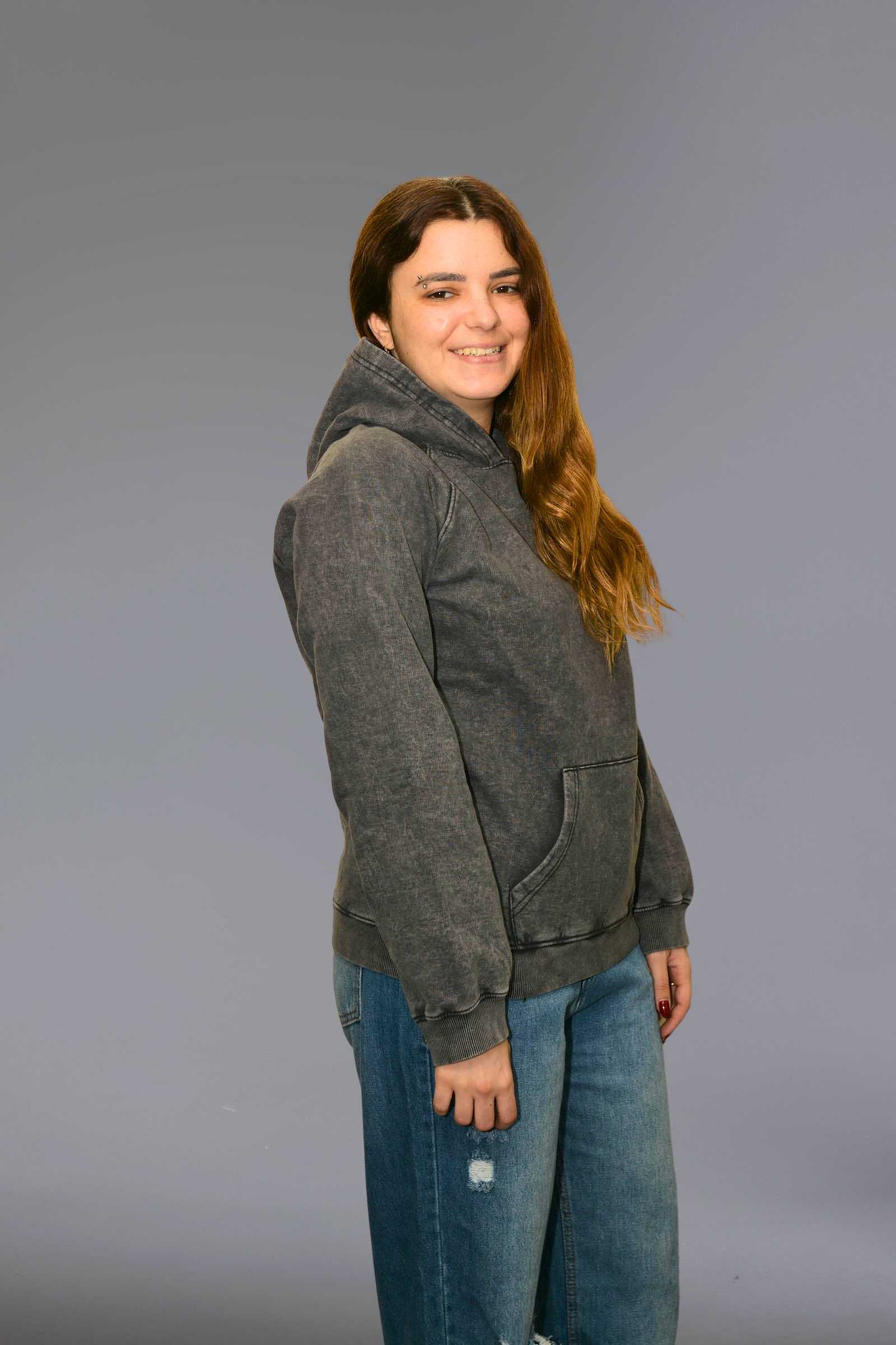 Charcoal Melton Hoodie