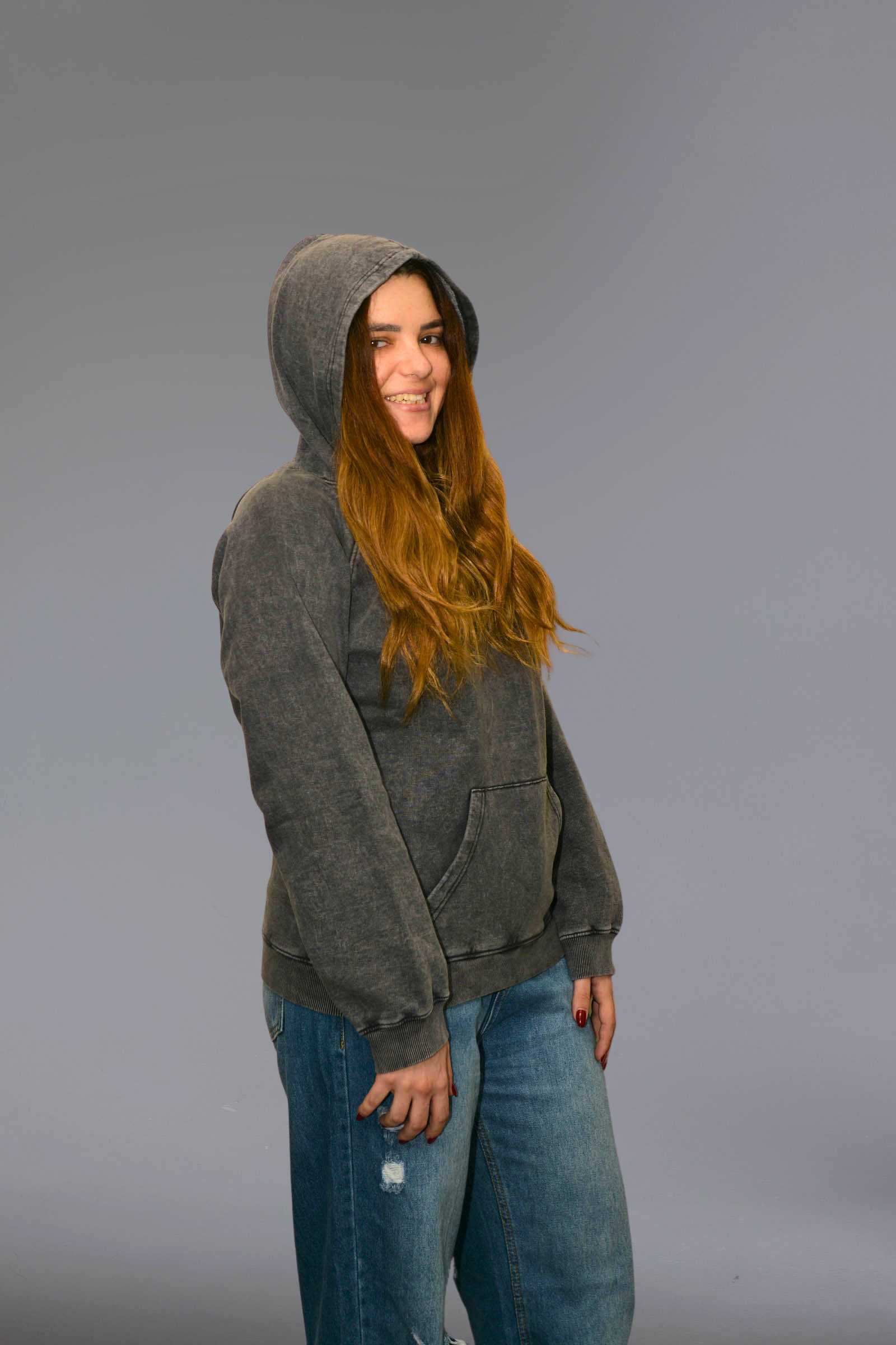 Charcoal Melton Hoodie