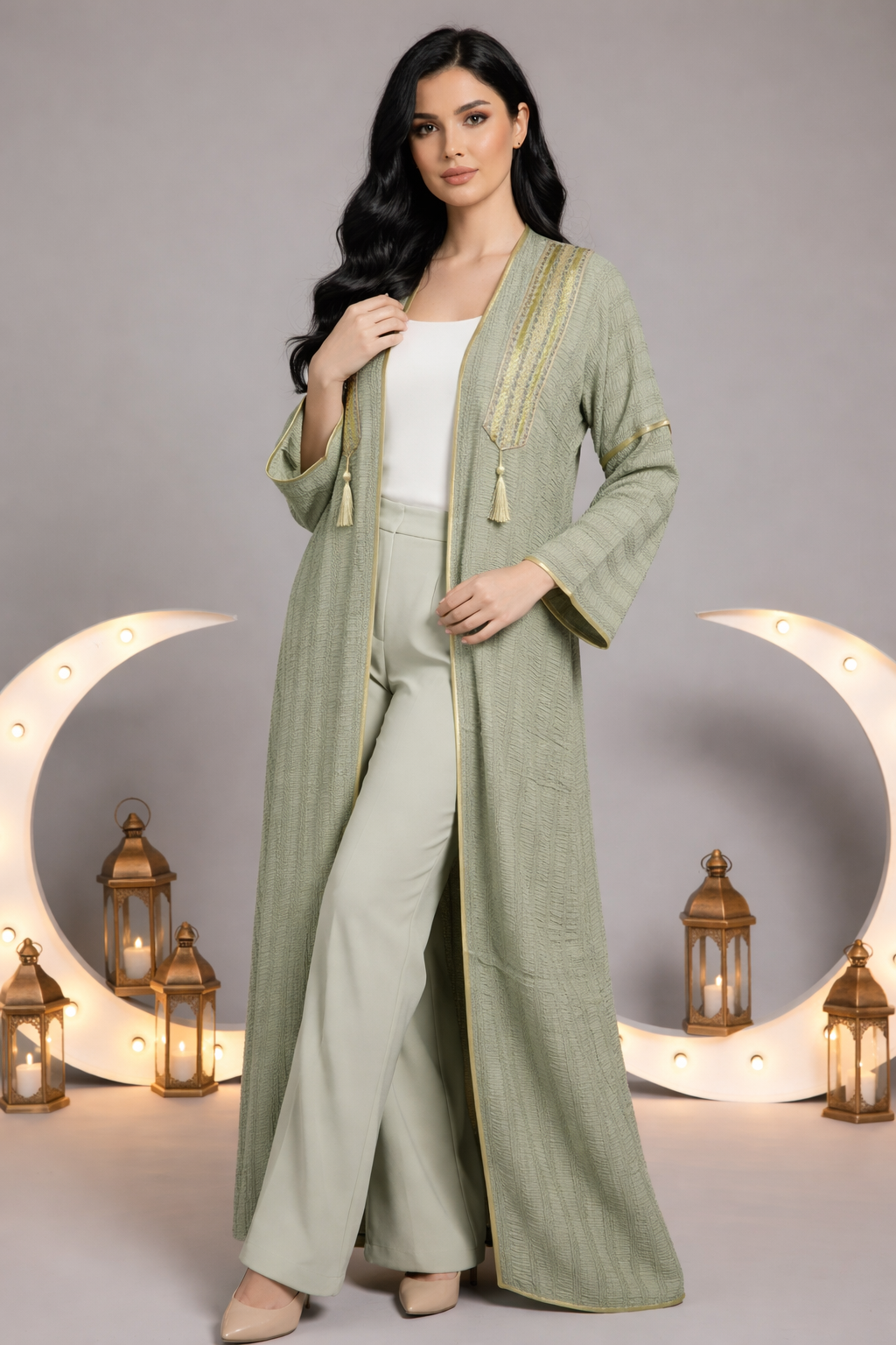 Pure Turkish Textured Kaftan Outerwear