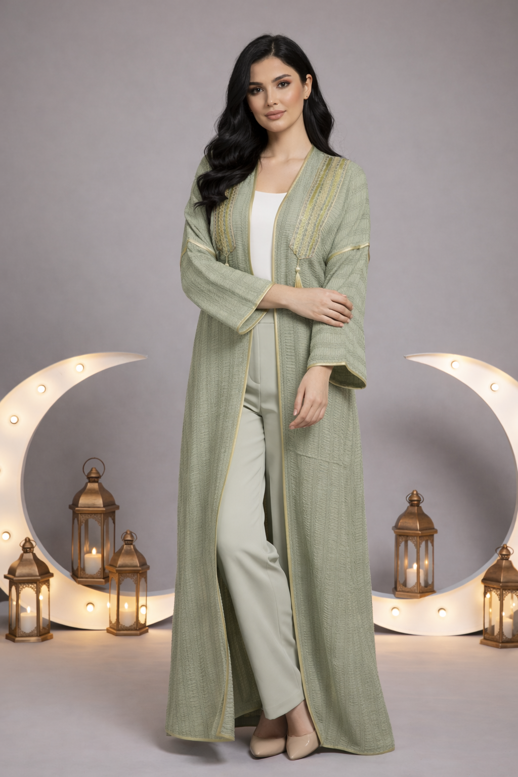 Pure Turkish Textured Kaftan Outerwear