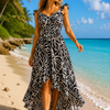 Basic Wear Club | Women's Floral Ruffle Trim High-Low dress | One Size up to 85 kg