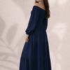 Plain Long Sleeves Rayon Dress