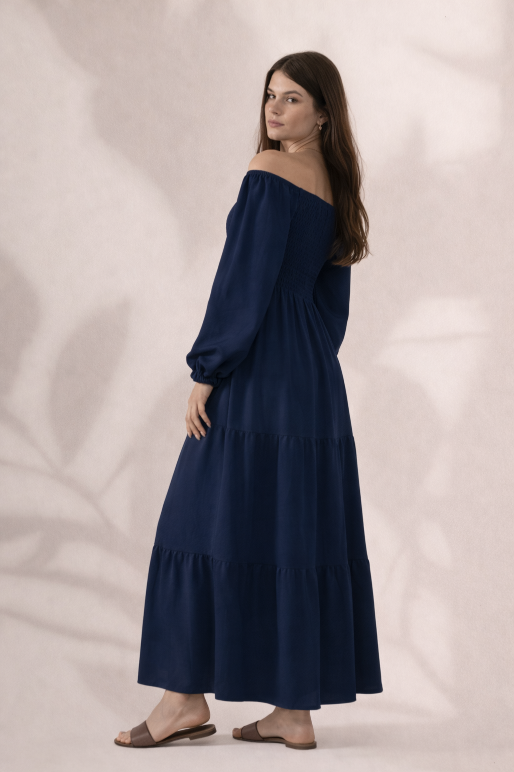 Plain Long Sleeves Rayon Dress