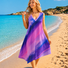 Basic Wear Club | Women's Loose Fit Gradient V-Neck Sundress | One Size (Fits Up to 100 KG)