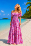 Basic Wear Club | Floral Short Sleeves Maxi Dress | Summer Dress for Women