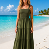 Basic Wear Club | Plain Rayon Sleeveless Maxi Dress | Summer Dress for Women