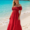Basic Wear Club | Plain Rayon Cotton Short Sleeves Maxi Dress | Summer Dress for Women