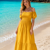 Basic Wear Club | Plain Rayon Cotton Short Sleeves Maxi Dress | Summer Dress for Women