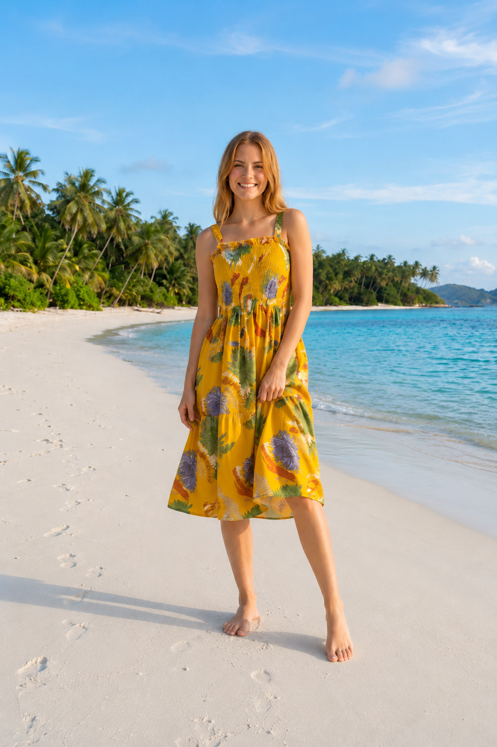 Basic Wear Club | Mini Flory Sleeveless Rayon Cotton Dress | Summer Dress for Women
