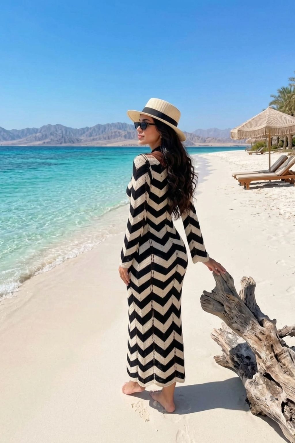 Chevron Knit Maxi Beach Dress
