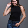 Cotton Lycra Sleeveless Top black front
