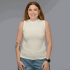 Cotton Lycra Sleeveless Top off white front