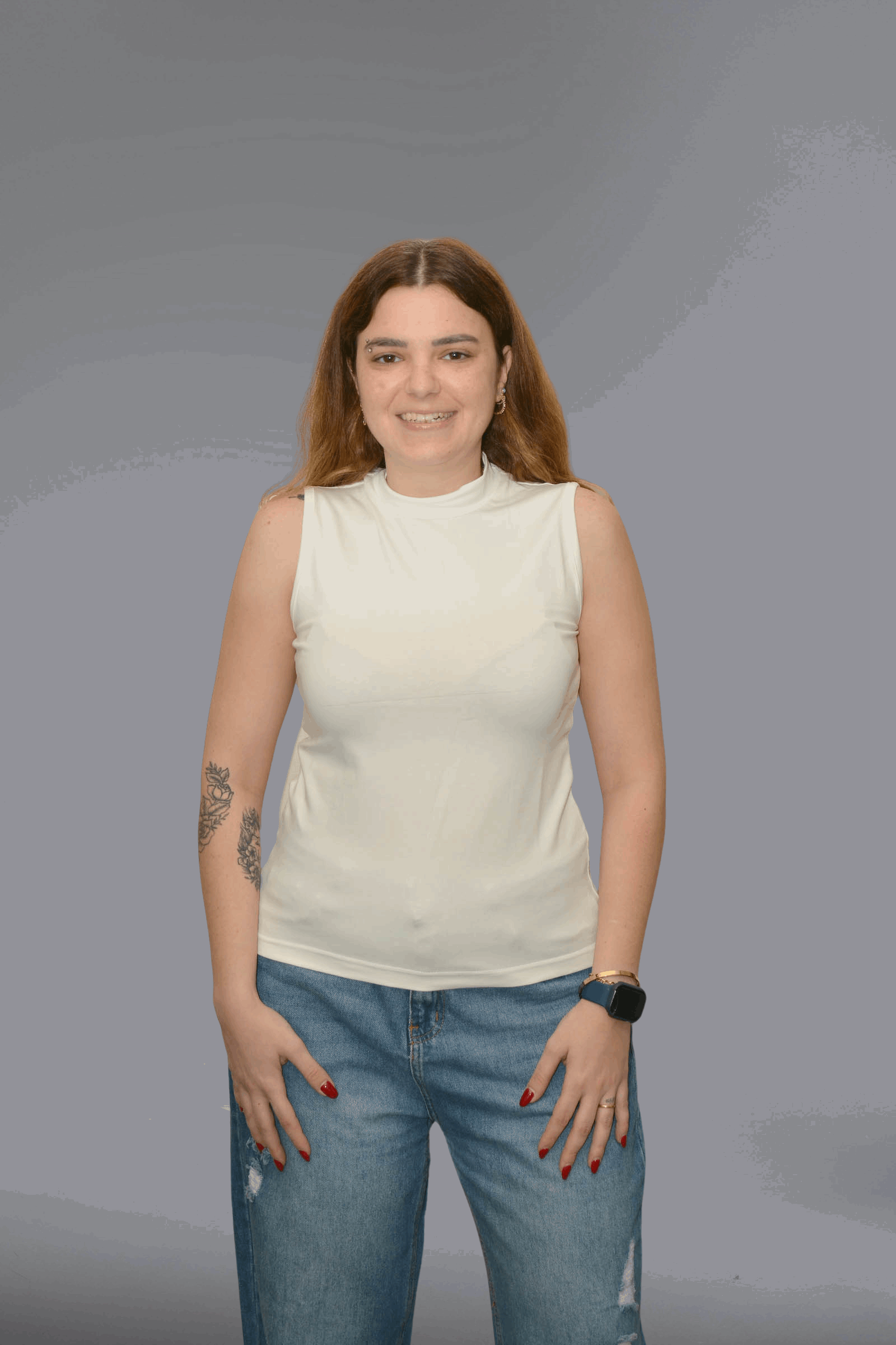Cotton Lycra Sleeveless Top off white front