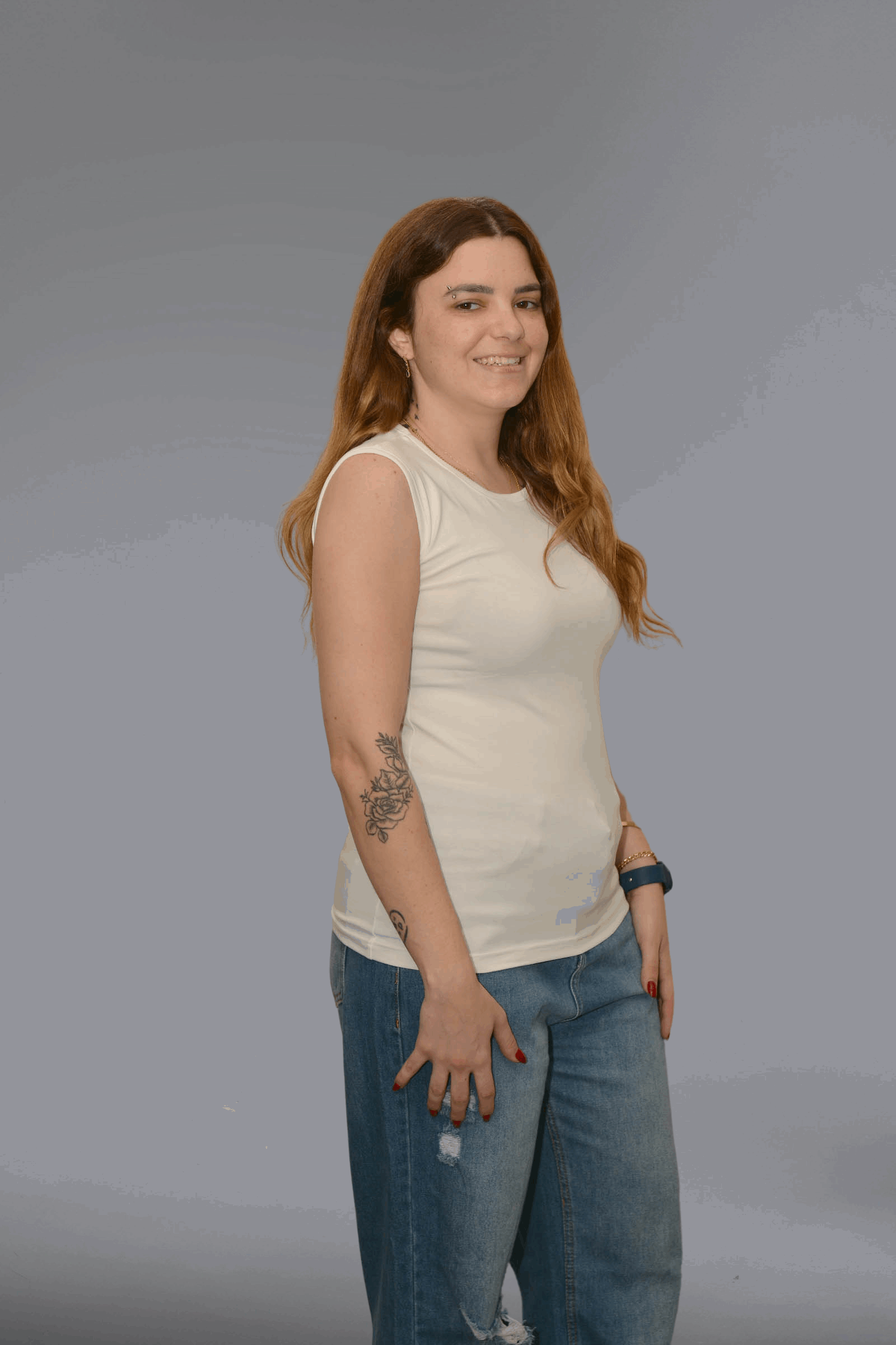 Cotton Lycra Sleeveless Top off white side
