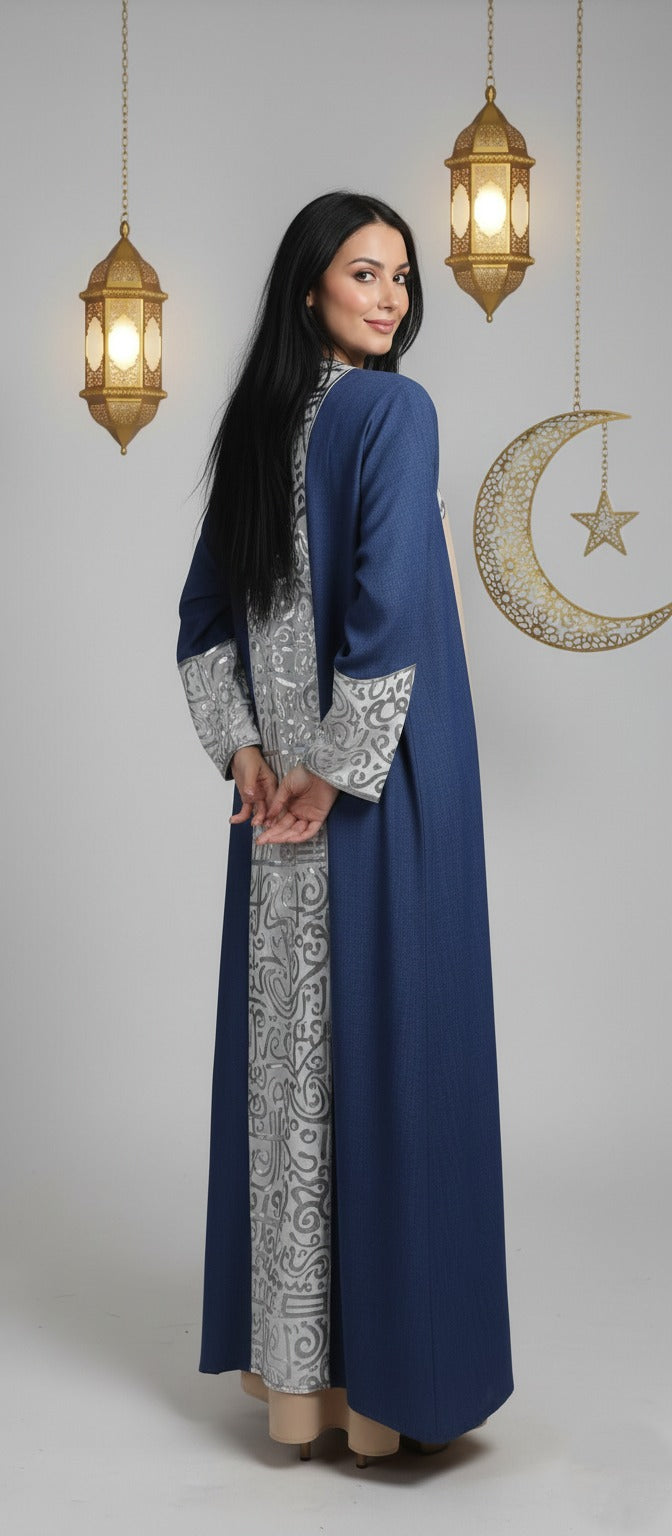 Cuff Embroidered Open Kaftan