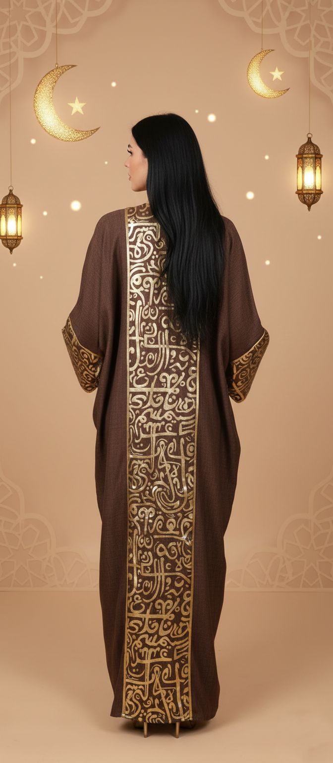 Cuff Embroidered Open Kaftan