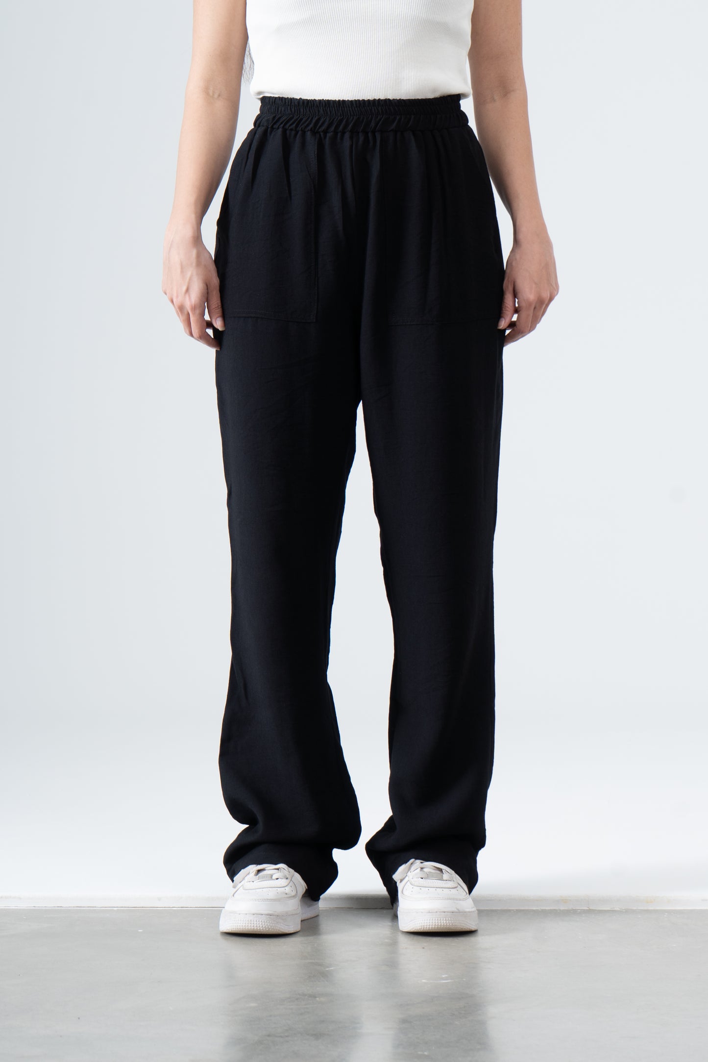 Plain linen pants