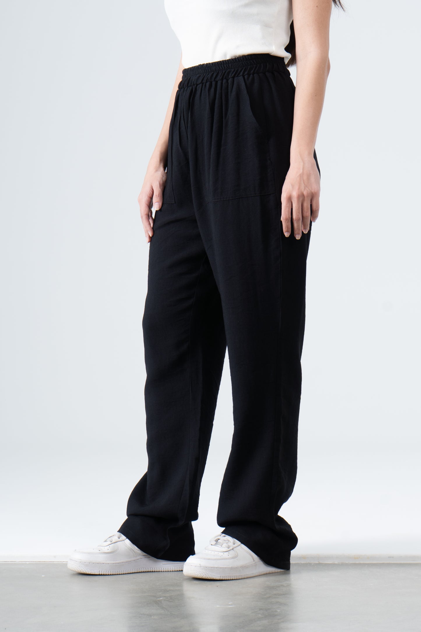 Plain linen pants