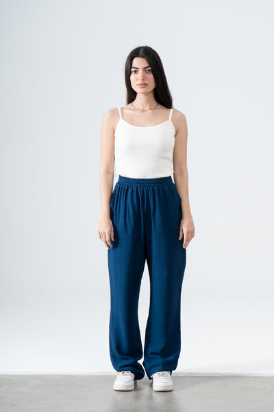 Plain linen pants