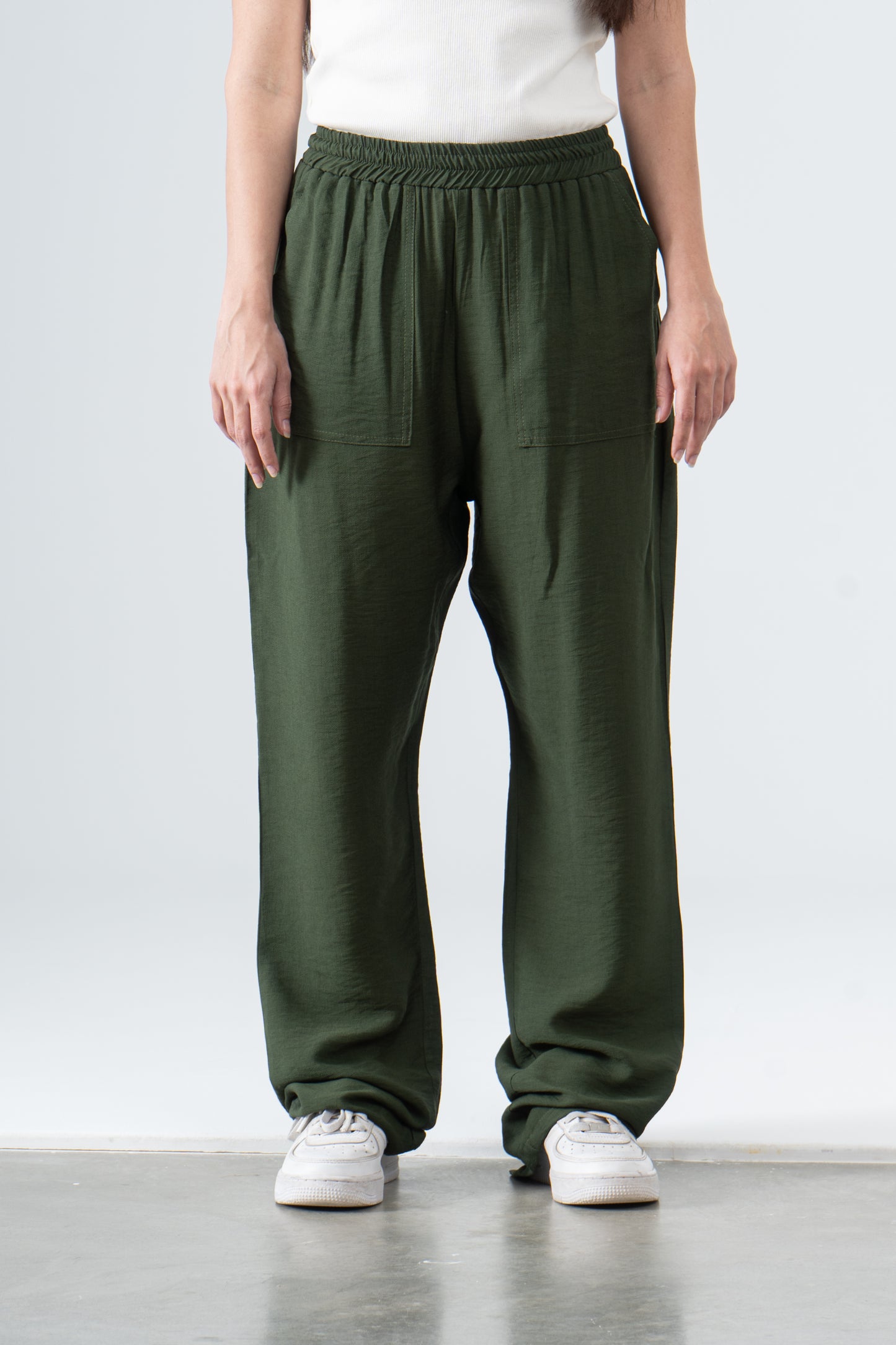 Plain linen pants