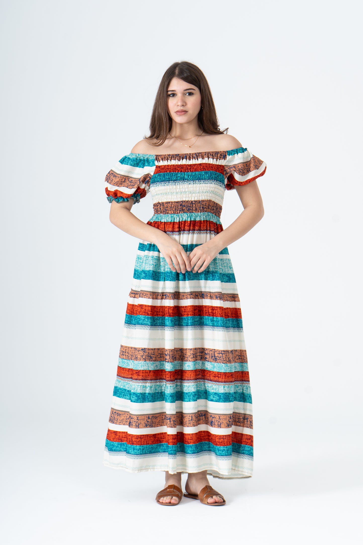 Rayon Cotton Lined Short Sleeves Dress
