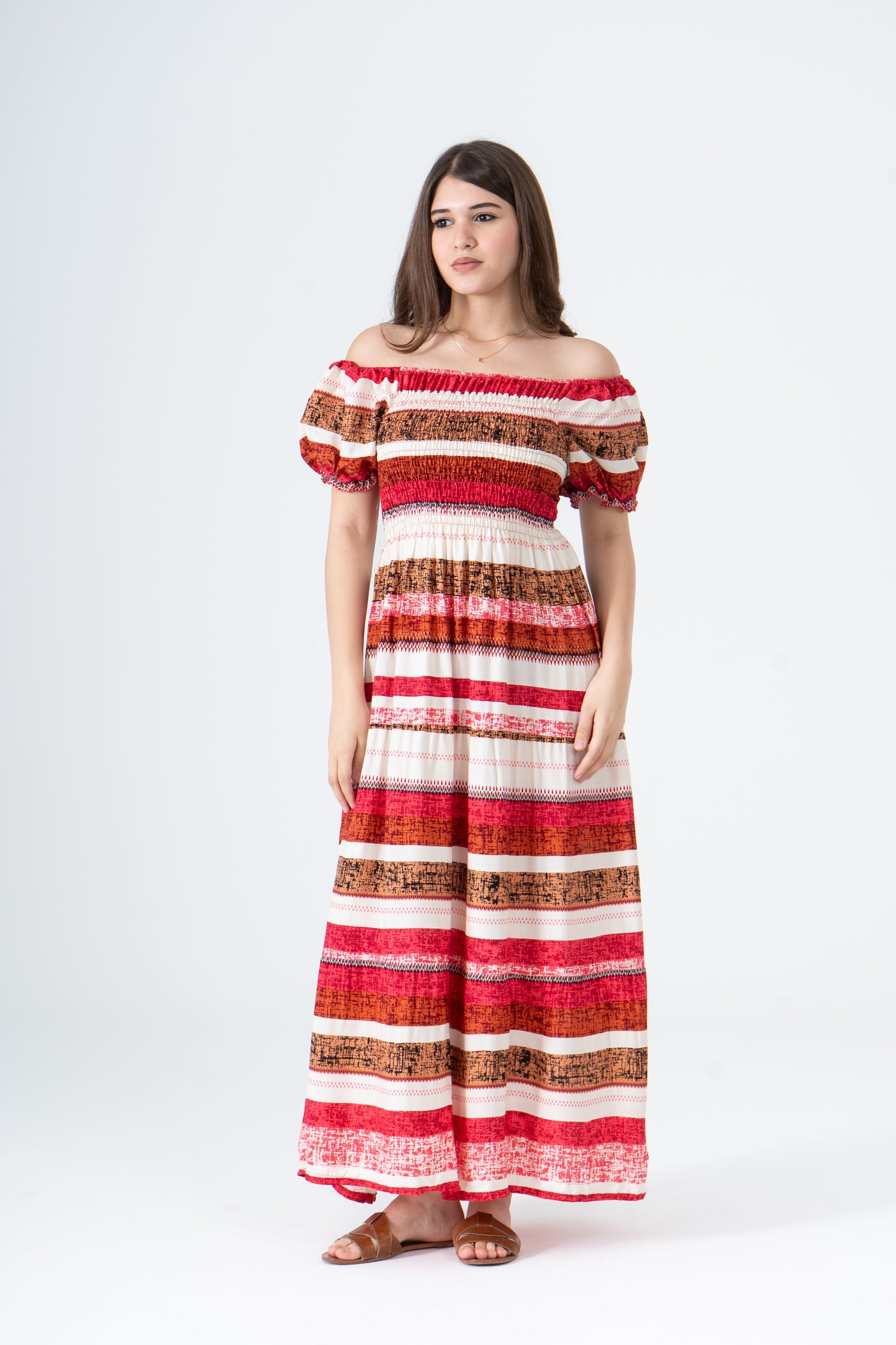 Rayon Cotton Lined Short Sleeves Dress