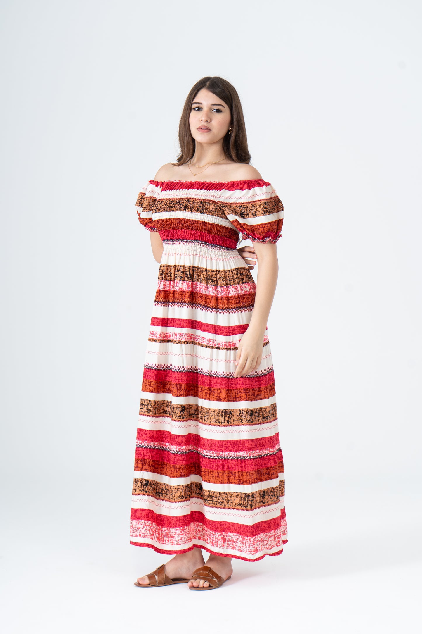 Rayon Cotton Lined Short Sleeves Dress