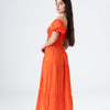 Plain Rayon Short Sleeves Maxi Dress