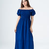 Plain Rayon Short Sleeves Maxi Dress