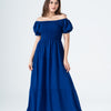 Plain Rayon Short Sleeves Maxi Dress