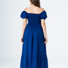 Plain Rayon Short Sleeves Maxi Dress