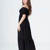 Plain Rayon Short Sleeves Maxi Dress