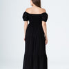 Plain Rayon Short Sleeves Maxi Dress