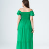 Plain Rayon Short Sleeves Maxi Dress