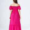 Plain Rayon Short Sleeves Maxi Dress