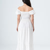Plain Rayon Short Sleeves Maxi Dress