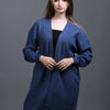 denim blue Open Knit Cardigan