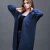 denim blue Open Knit Cardigan