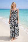 Floral Rayon Cotton Sleeveless Maxi Dress | Basic Wear Club