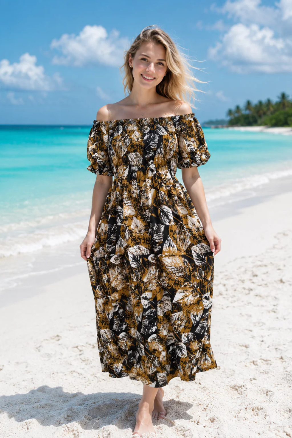 Floral Short Sleeve Maxi Dress | Basic Wear Club